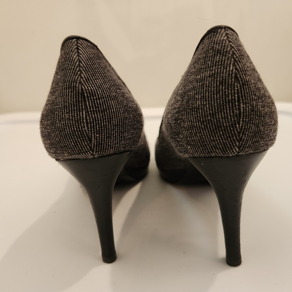 Nine West Women's Agne Gray‎ Tweed Fabric Pumps 3.25" Heels Round Toe Size 6M - Picture 6 of 11